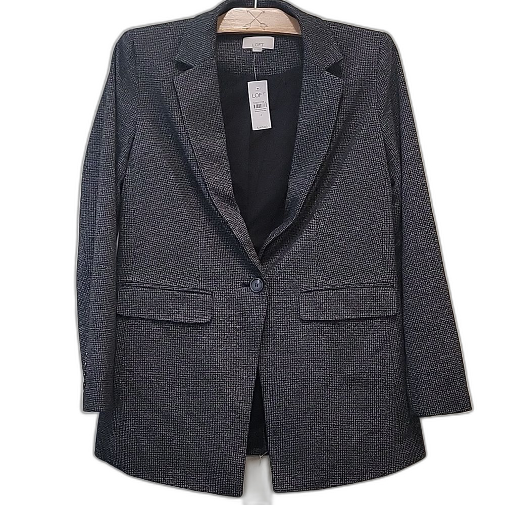 LOFT Blazer Gray Size 4 NWT Quiet Luxury